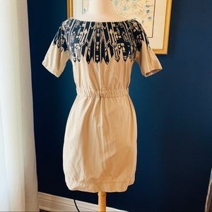 Gap Minidress Khaki Black Print Size 8